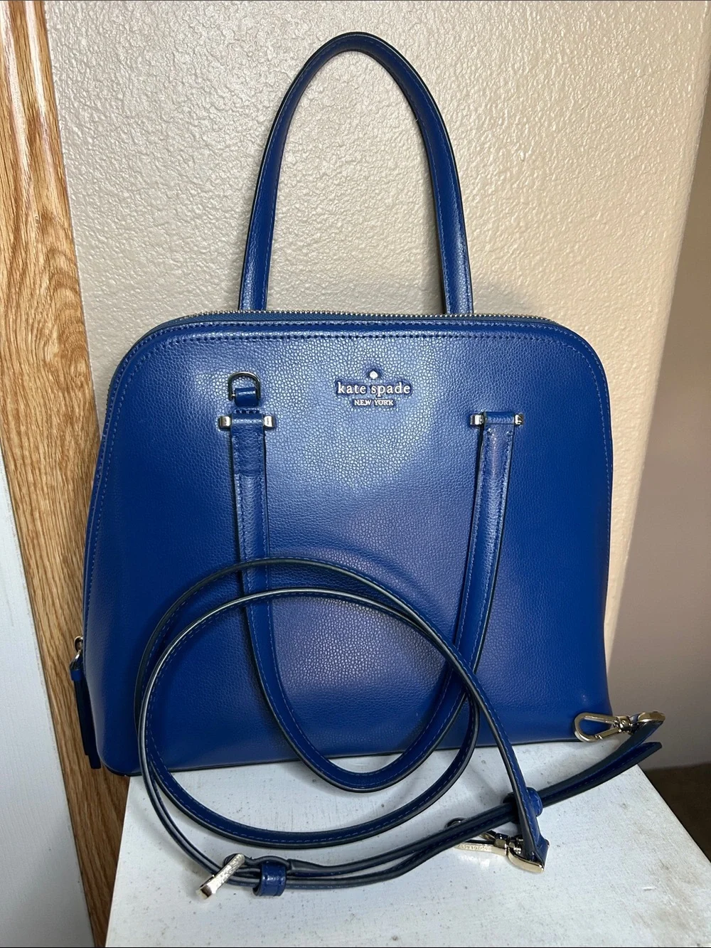 Kate Spade Darcy Large Satchel Crossbody in Blazer Blue